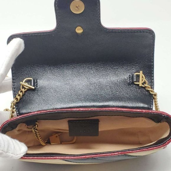 Gucci Super Mini Bicolor Marmont Crossbody Bag - Picture 8 of 12